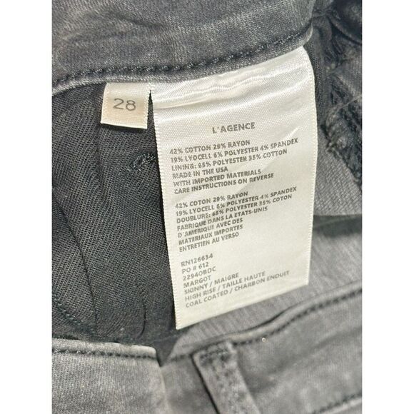 L'Agence Women's Dark Wash High Rise Skinny Jeans Black‎ Size 28 - Picture 4 of 8